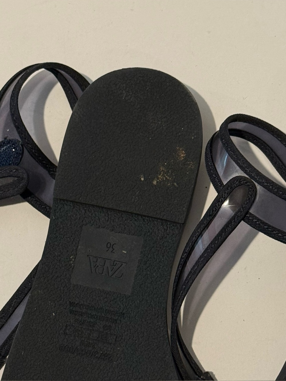 Zara Black Quilted Flat Sandals - Picture 8 of 8
